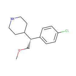 COC[C@@H](c1ccc(Cl)cc1)C1CCNCC1 ZINC000096914810