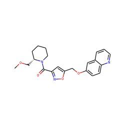 COC[C@@H]1CCCCN1C(=O)c1cc(COc2ccc3ncccc3c2)on1 ZINC000011938335