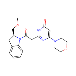 COC[C@@H]1Cc2ccccc2N1C(=O)Cc1nc(N2CCOCC2)cc(=O)[nH]1 ZINC000115071980