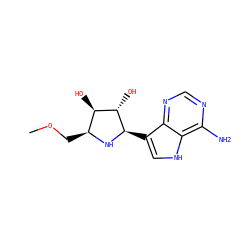 COC[C@@H]1N[C@H](c2c[nH]c3c(N)ncnc23)[C@@H](O)[C@@H]1O ZINC000026970329