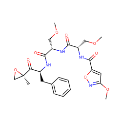 COC[C@H](NC(=O)c1cc(OC)no1)C(=O)N[C@@H](COC)C(=O)N[C@@H](Cc1ccccc1)C(=O)[C@@]1(C)CO1 ZINC000049872123