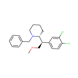 COC[C@H](c1ccc(Cl)c(Cl)c1)[C@H]1CCCCN1Cc1ccccc1 ZINC000064415716