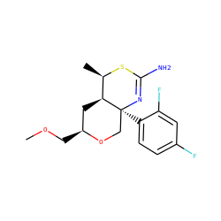 COC[C@H]1C[C@H]2[C@@H](C)SC(N)=N[C@@]2(c2ccc(F)cc2F)CO1 ZINC000210832258