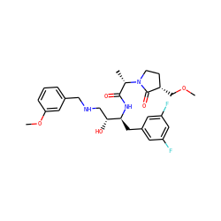 COC[C@H]1CCN([C@@H](C)C(=O)N[C@@H](Cc2cc(F)cc(F)c2)[C@H](O)CNCc2cccc(OC)c2)C1=O ZINC000073164262