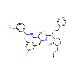 COC[C@H]1CCN([C@@H](CCc2ccccc2)C(=O)N[C@@H](Cc2cc(F)cc(F)c2)[C@H](O)CNCc2cccc(OC)c2)C1=O ZINC000073169081