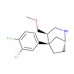 COC[C@H]1CN[C@@H]2CC[C@@]1(c1ccc(Cl)c(Cl)c1)C2 ZINC000043204773