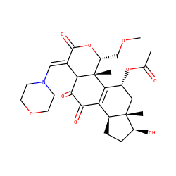 COC[C@H]1OC(=O)/C(=C/N2CCOCC2)C2C(=O)C(=O)C3=C([C@H](OC(C)=O)C[C@]4(C)[C@@H](O)CC[C@@H]34)[C@]21C ZINC000029134467