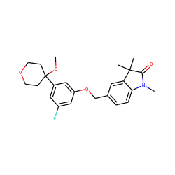 COC1(c2cc(F)cc(OCc3ccc4c(c3)C(C)(C)C(=O)N4C)c2)CCOCC1 ZINC000013725498