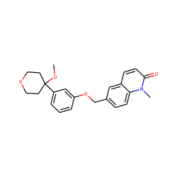 COC1(c2cccc(OCc3ccc4c(ccc(=O)n4C)c3)c2)CCOCC1 ZINC000000597476