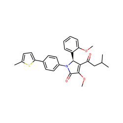 COC1=C(C(=O)CC(C)C)[C@H](c2ccccc2OC)N(c2ccc(-c3ccc(C)s3)cc2)C1=O ZINC000096176681