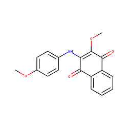 COC1=C(Nc2ccc(OC)cc2)C(=O)c2ccccc2C1=O ZINC000000533288
