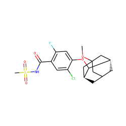 COC12CC3C[C@@H](C1)C(Oc1cc(F)c(C(=O)NS(C)(=O)=O)cc1Cl)[C@@H](C3)C2 ZINC000218399205