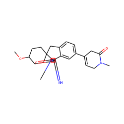 COC1CCC2(CC1)Cc1ccc(C3=CCN(C)C(=O)C3)cc1[C@]21NC(=N)N(C)C1=O ZINC001772645191