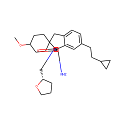 COC1CCC2(CC1)Cc1ccc(CCC3CC3)cc1[C@]21N=C(N)N(C[C@@H]2CCCO2)C1=O ZINC000201207308