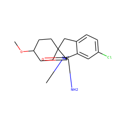 COC1CCC2(CC1)Cc1ccc(Cl)cc1[C@]21N=C(N)N(C)C1=O ZINC000201244419