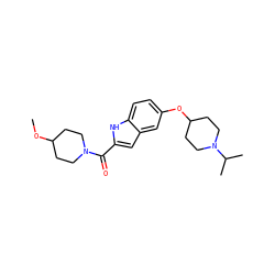 COC1CCN(C(=O)c2cc3cc(OC4CCN(C(C)C)CC4)ccc3[nH]2)CC1 ZINC000035794699
