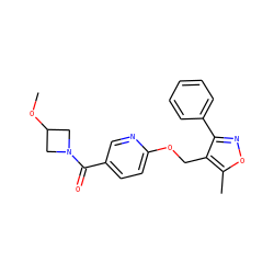 COC1CN(C(=O)c2ccc(OCc3c(-c4ccccc4)noc3C)nc2)C1 ZINC000143326644