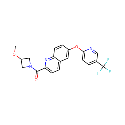 COC1CN(C(=O)c2ccc3cc(Oc4ccc(C(F)(F)F)cn4)ccc3n2)C1 ZINC001772654453