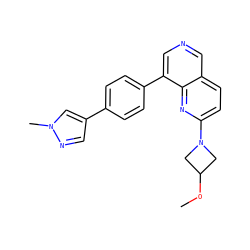 COC1CN(c2ccc3cncc(-c4ccc(-c5cnn(C)c5)cc4)c3n2)C1 ZINC000653834563