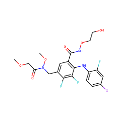COCC(=O)N(Cc1cc(C(=O)NOCCO)c(Nc2ccc(I)cc2F)c(F)c1F)OC ZINC000096175822