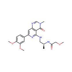 COCC(=O)N[C@@H](C)CNc1nc(-c2ccc(OC)c(OC)c2)cc2ncn(C)c(=O)c12 ZINC000115624002