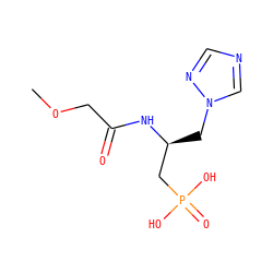 COCC(=O)N[C@@H](Cn1cncn1)CP(=O)(O)O ZINC000026178215