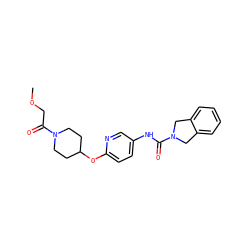 COCC(=O)N1CCC(Oc2ccc(NC(=O)N3Cc4ccccc4C3)cn2)CC1 ZINC000165925234
