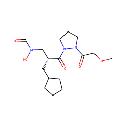 COCC(=O)N1CCCN1C(=O)[C@H](CC1CCCC1)CN(O)C=O ZINC000072175126
