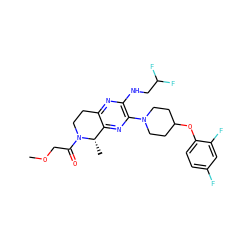 COCC(=O)N1CCc2nc(NCC(F)F)c(N3CCC(Oc4ccc(F)cc4F)CC3)nc2[C@@H]1C ZINC001772584997
