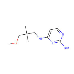 COCC(C)(C)CNc1ccnc(N)n1 ZINC000389642819