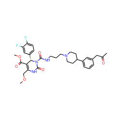 COCC1=C(C(=O)OC)[C@H](c2ccc(F)c(F)c2)N(C(=O)NCCCN2CCC(c3cccc(CC(C)=O)c3)CC2)C(=O)N1 ZINC001772655311