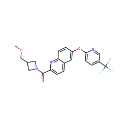 COCC1CN(C(=O)c2ccc3cc(Oc4ccc(C(F)(F)F)cn4)ccc3n2)C1 ZINC001772578867