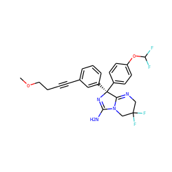 COCCC#Cc1cccc([C@@]2(c3ccc(OC(F)F)cc3)N=C(N)N3CC(F)(F)CN=C32)c1 ZINC000073295456