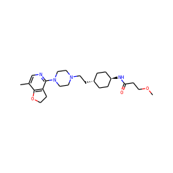COCCC(=O)N[C@H]1CC[C@H](CCN2CCN(c3ncc(C)c4c3CCO4)CC2)CC1 ZINC000261151567