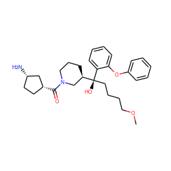 COCCCC[C@@](O)(c1ccccc1Oc1ccccc1)[C@@H]1CCCN(C(=O)[C@@H]2CC[C@H](N)C2)C1 ZINC000072114538