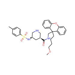 COCCCCC1(CNC(=O)[C@@H]2CNC[C@H](NS(=O)(=O)c3ccc(C)cc3)C2)c2ccccc2Oc2ccccc21 ZINC000095584308