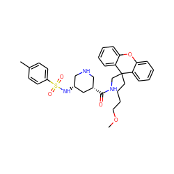 COCCCCC1(CNC(=O)[C@H]2CNC[C@@H](NS(=O)(=O)c3ccc(C)cc3)C2)c2ccccc2Oc2ccccc21 ZINC000095582753