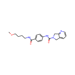 COCCCCNC(=O)c1ccc(NC(=O)N2Cc3cccnc3C2)cc1 ZINC000166657939