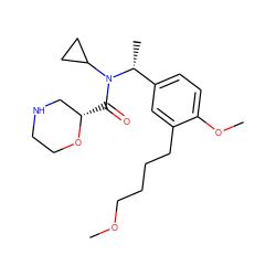 COCCCCc1cc([C@@H](C)N(C(=O)[C@H]2CNCCO2)C2CC2)ccc1OC ZINC001772601505