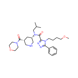 COCCCCn1c(C(=O)N(CC(C)C)[C@@H]2CNC[C@H](C(=O)N3CCOCC3)C2)nnc1-c1ccccc1 ZINC000118331699