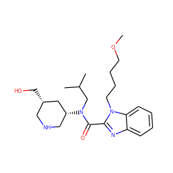 COCCCCn1c(C(=O)N(CC(C)C)[C@@H]2CNC[C@H](CO)C2)nc2ccccc21 ZINC000118333197