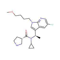 COCCCCn1cc([C@@H](C)N(C(=O)[C@H]2CCNC2)C2CC2)c2cc(F)cnc21 ZINC001772570162