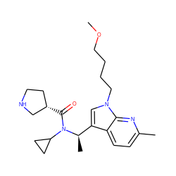 COCCCCn1cc([C@@H](C)N(C(=O)[C@H]2CCNC2)C2CC2)c2ccc(C)nc21 ZINC001772593799