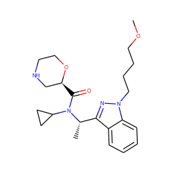 COCCCCn1nc([C@H](C)N(C(=O)[C@H]2CNCCO2)C2CC2)c2ccccc21 ZINC001772605161