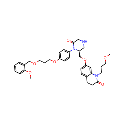 COCCCN1C(=O)CCc2ccc(OC[C@@H]3CNCC(=O)N3c3ccc(OCCCOCc4ccccc4OC)cc3)cc21 ZINC000053253610