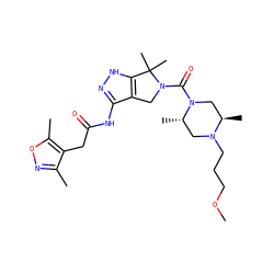 COCCCN1C[C@H](C)N(C(=O)N2Cc3c(NC(=O)Cc4c(C)noc4C)n[nH]c3C2(C)C)C[C@H]1C ZINC000114179263
