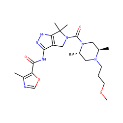 COCCCN1C[C@H](C)N(C(=O)N2Cc3c(NC(=O)c4ocnc4C)n[nH]c3C2(C)C)C[C@H]1C ZINC000114182556