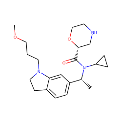 COCCCN1CCc2ccc([C@@H](C)N(C(=O)[C@H]3CNCCO3)C3CC3)cc21 ZINC000220203063