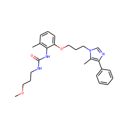 COCCCNC(=O)Nc1c(C)cccc1OCCCn1cnc(-c2ccccc2)c1C ZINC000013827694