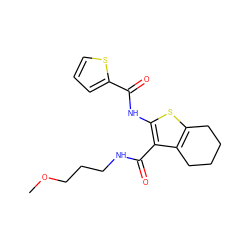 COCCCNC(=O)c1c(NC(=O)c2cccs2)sc2c1CCCC2 ZINC000002668424